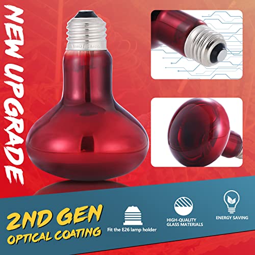 100W Reptile Heat Lamp Bulb 2 Pack (Infrared Basking Light Bulb / 100 Watts)