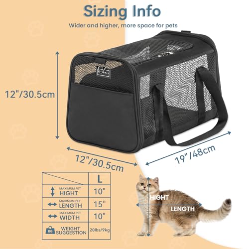 19 x 12 x 12 Large Cat Carrier (19.0"L x 12.0"W x 12.0"H / Z-Black)