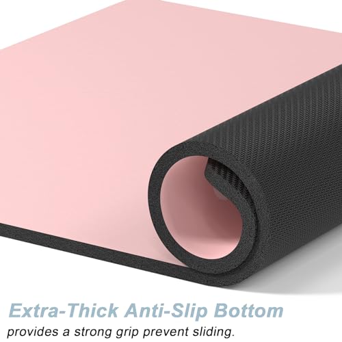 Dog Food Mat 12" x 19" Footprint Absorbent Dog Cat Bowl Mat for Food and Water (A-Pink Footprint / 12"L x 19"W)