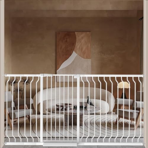 40.55" Extra Tall Baby Dog Pet Gate 57.48 (White / 57.48-74.4"/146-189cm)