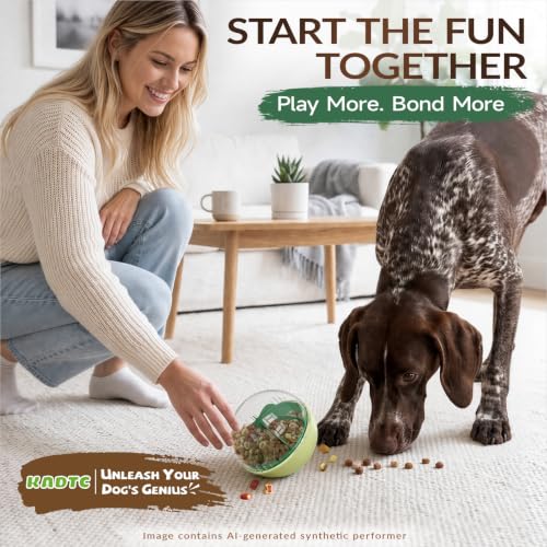 XL Rolling Dog Treat Dispenser Toys Wobble Giggle Ball (Green)