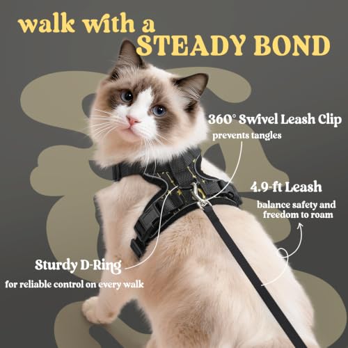 Cat Harness and Leash Set (Xxs / Lunar Prowl)