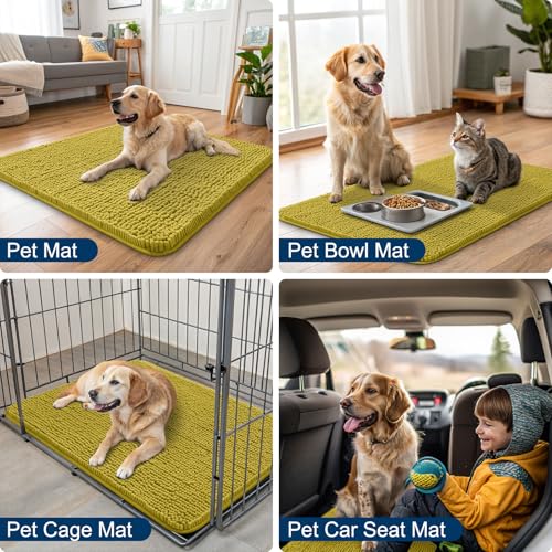 Dog Door Mat for Muddy Paws 30x20 (Mustard Yellow / 30"X20")