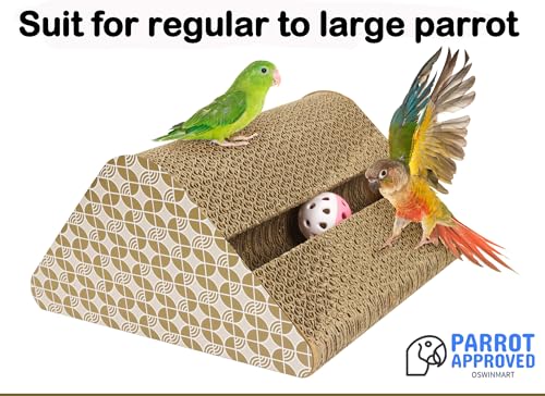 Parrot Cardboard Toy with Jingle Ball (LARGE size)