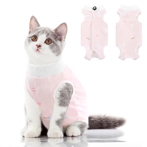 Cat Recovery Suit (Pink Rabbit / Medium)