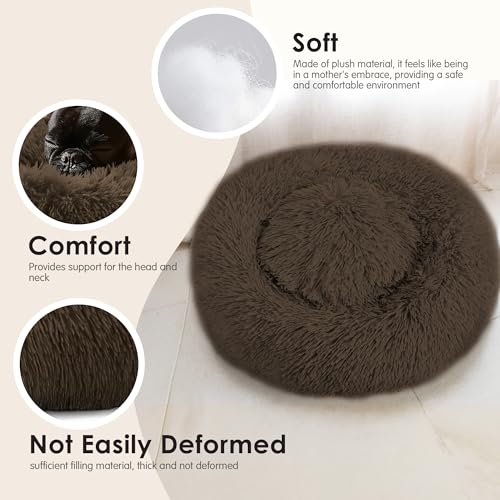 Dogs Bed for Small Dogs (Coffee / 24.0"L x 24.0"W x 8.0"Th)