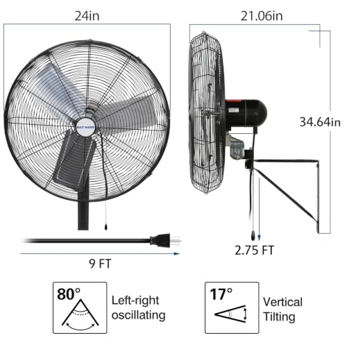 24in. 6500 CFM High Velocity Wall Mounted Fan (24 inch)