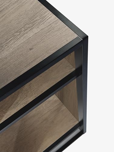 Metal Aquarium Cabinet 20 Gallon Fish Tank Stand (Beige Oak Wood / W17.7 x D17.7 x H31.5 in(45X45X80cm))