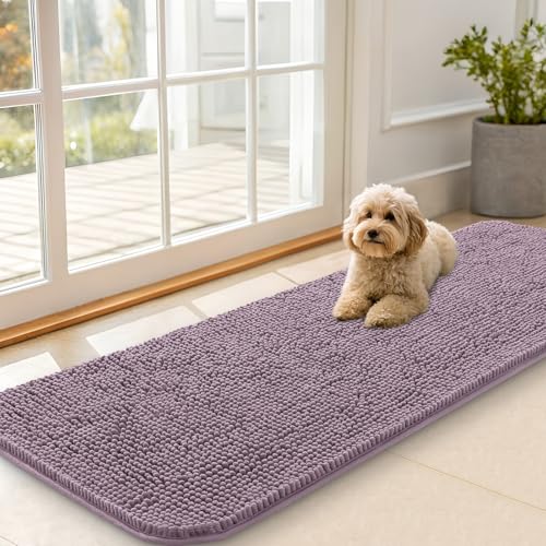Dog Door Mat for Muddy Paws 59x20 (Deep Plum / 59" X 20")
