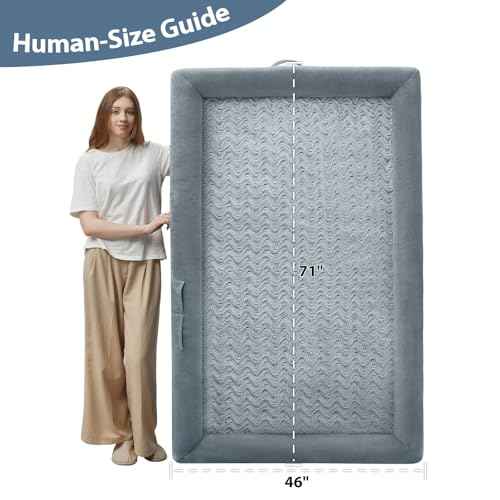 Human Dog Bed Orthopedic for Adult & Dogs Comfy Sleeping (Grey / Human (71x46x7.5in))