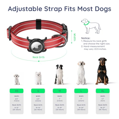Airtag Dog Collar (Z: Red / M: with Airtag Holder)