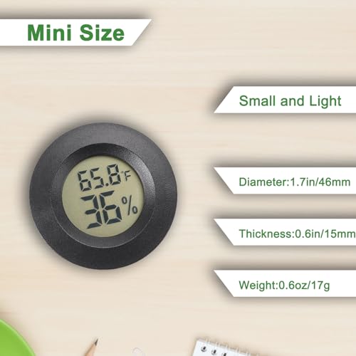 Reptile Thermometer and Humidity Gauge Digtal Terrarium Thermometer 2pc (Circular)