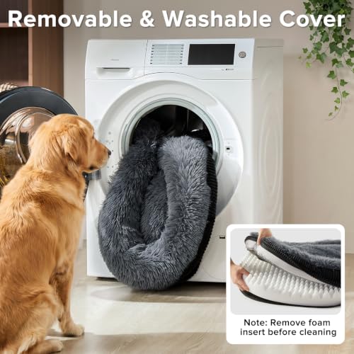 Fluffy Orthopedic Dog Beds Large Sized Dog (Black / XL-PLUS (45"x 32"x 7"))