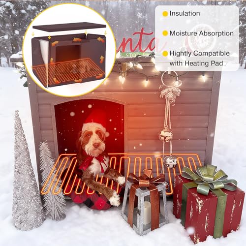 Dog House with Insulated Liner (43.3"Grey(With Insulated Liner))