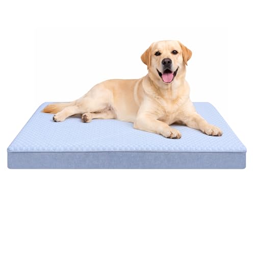 Cooling Dog Bed for Large Dogs (Blue / X-Large: 41" x 29" x 4")
