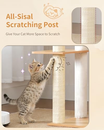 Cat Tree 70.5" Wood Tall Cat Tower for Large Indoor Cats HCT121WB (Walnut / 70.5 inch)