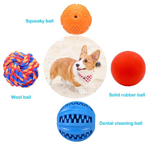 Puppy Balls Pack with Different Functions & Teething Toys for Small Dogs (Small (4 Pack))