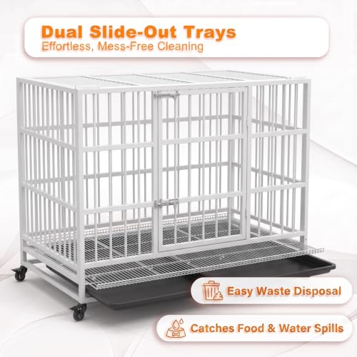 48” Heavy Duty Dog Crate (White)