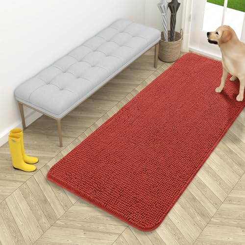 Dog Door Mat for Muddy Paws 54x24 (Maple Red / 54" X 24")