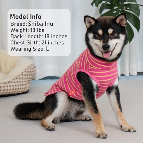 2Pack Dog Sweater for Small Dogs Soft Pet Coats Fleece Sweatshirt (Large (12-18lbs) / 8# Pink+Pink Stripe)