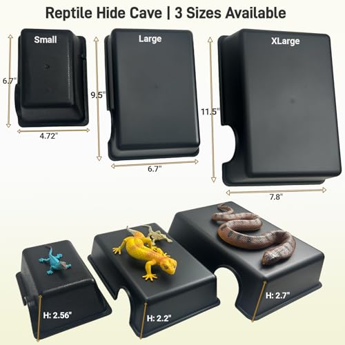 Small Humid Hideout Cave for Reptiles (Black / Small (1 Count))