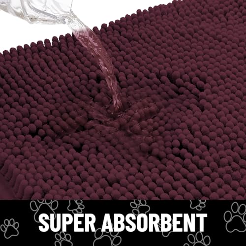 Dog Door Mat for Muddy Paws (30"X20" / Russet and Black)
