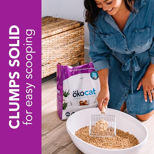 Low Tracking Natural Wood Clumping Cat Litter (14 lbs / Less Mess)