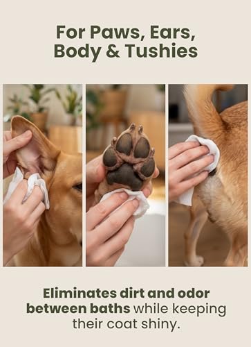 Pogi's Dog Grooming Wipes for Paws & Butt (100-Count Wipes / Green Tea Leaf Scented)