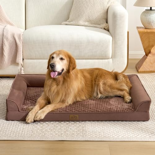 Orthopedic Dog Bed for Extra Large Dogs (Brown / XXL:48x35x8 inch)