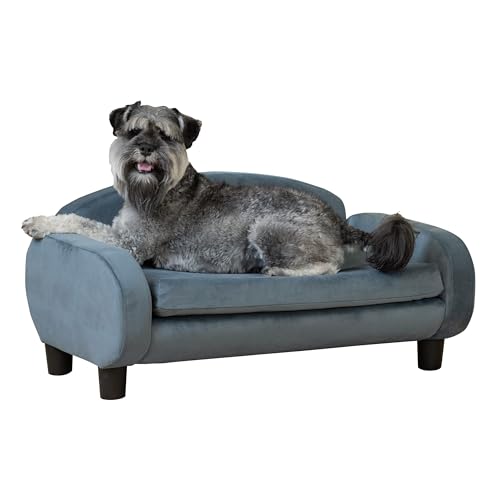 Cat Sofa Bed Pet Couch for Indoor Cats Elevated Cat Beds with Removable Washable Mattress Cover for Kitten (Pet Sofa / Cornflower)