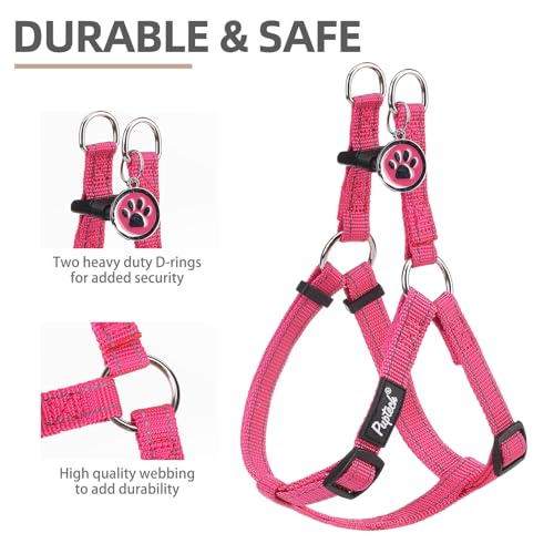 No Pull Dog Harness Small Sized Step (DeepPink(Reflective) / Small)