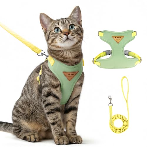 Escape Proof Cat Harness and Leash Set (Green / XS)