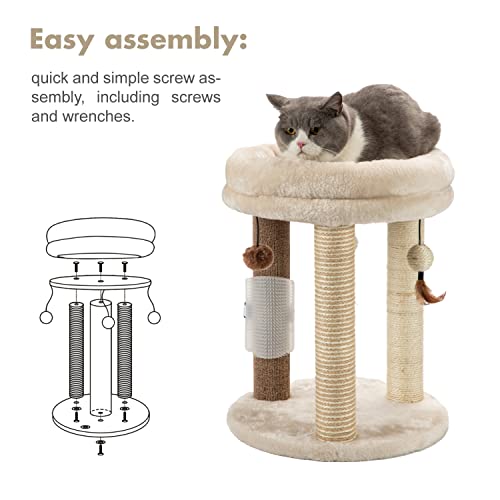 4in1 Small Cat Tree (For indoor cats and kittens / Beige)