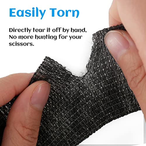24 Rolls Black Elastic Self Adhesive Bandage Wrap 2 Inch (2 Inch-24 Count Black)