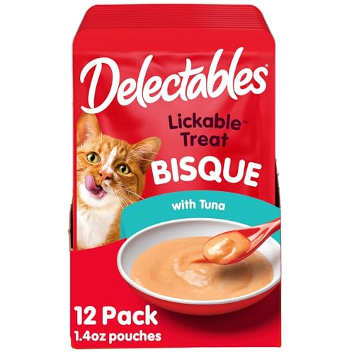 Lickable Treat Bisque Wet Cat Treat with Real Tuna (1.4 Ounce (Pack of 12))