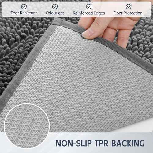 Dog Door Mat for Muddy Paws (72"x24" / Light Grey)