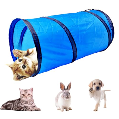 Cat Tunnel for Indoor Small Cats Kittens Rabbits (20 Inch (Pack of 3) / Black)