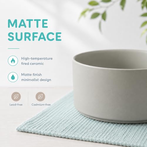 Ceramic Dog Bowls (Matte Gray)