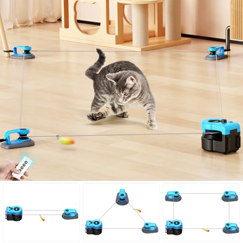 Upgraded Interactive Cat Toy for Indoor Cats Chase (Sky Blue)