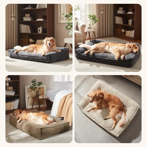 XXL Orthopedic Dog Beds Large Sized Dog (Brown / 45"L x 32"W x 9.5"Th)