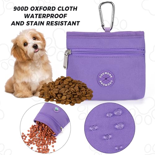 Dog Treat Pouch with Pet Training Clicker (Purple)