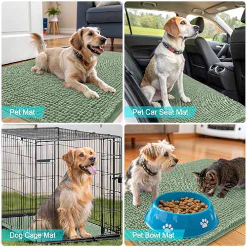 Dog Door Mat for Muddy Paws 30x17 (Olive Green / 30" X 17")