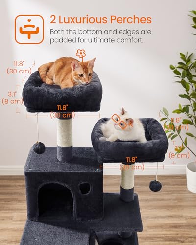 Cat Tree 66.1 (Smoky Gray / L (21.7"L x 17.7"W x 66.1"H))