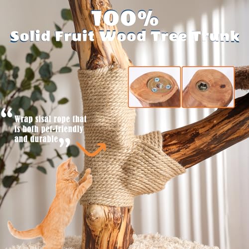 54.7'' Cat Tree Tower for Indoor Cats with 3 Condos (54.7-inch Forest Brown)
