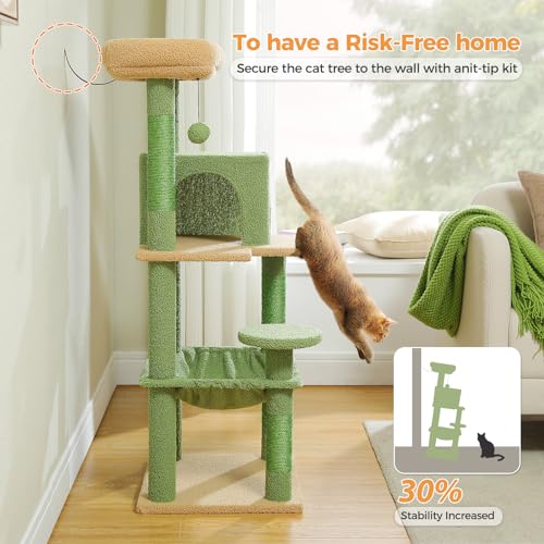 32" Small Cat Tree for Kittens & Small Cats (Green / 46 Inches)