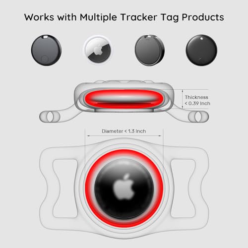 IP68 Waterproof AirTag Holder for Dog Collar (PinkX2)