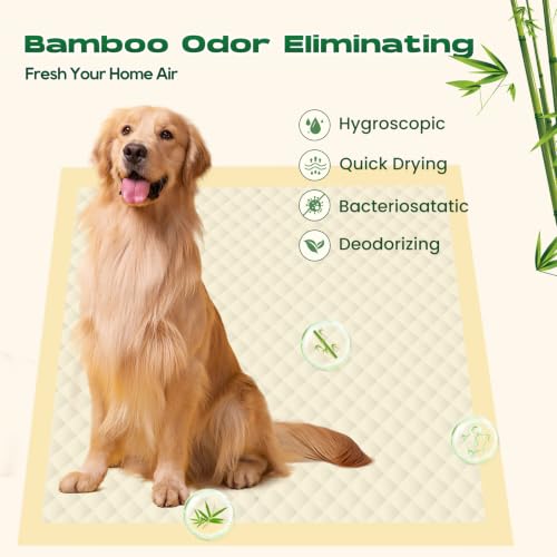 Bamboo Puppy Pads Extra Large 31"x47" 40 Count with Tabs (31 x 47 inches (40 Count))