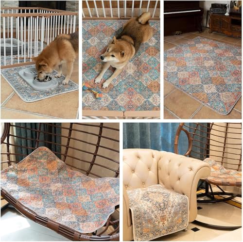 Washable Pee Pads for Dogs (54x54 Inch (Pack of 2) / Beige/Multi)