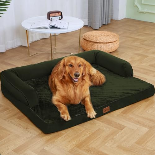 Orthopedic Dog Bed for Extra Large Dogs (Olive Green / 41.0"L x 27.0"W x 8.0"Th)