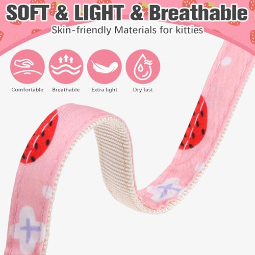 Cat Harness and Leash Set Escape Proof with Bow Knot (Pink Strawberry)